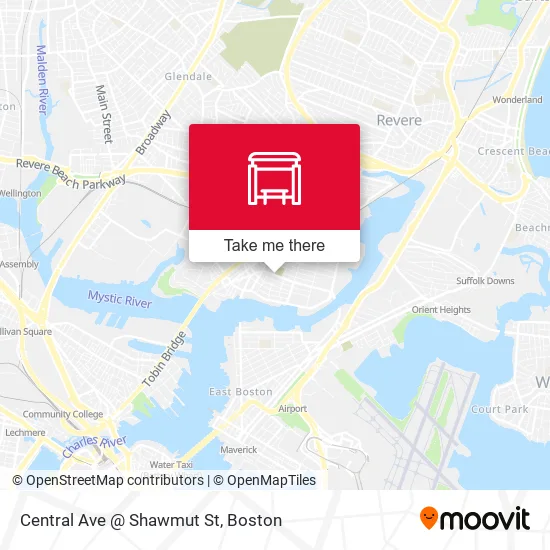 Mapa de Central Ave @ Shawmut St