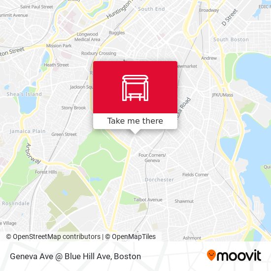 Geneva Ave @ Blue Hill Ave map