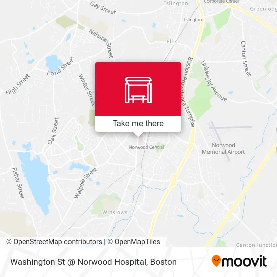 Washington St @ Norwood Hospital map