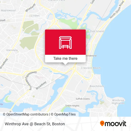Winthrop Ave @ Beach St map