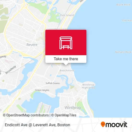 Endicott Ave @ Leverett Ave map