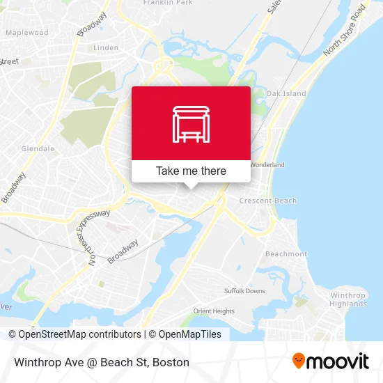 Mapa de Winthrop Ave @ Beach St