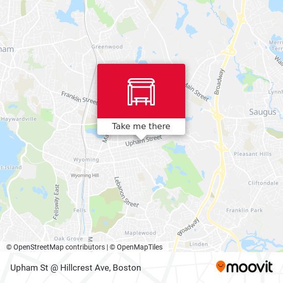 Mapa de Upham St @ Hillcrest Ave