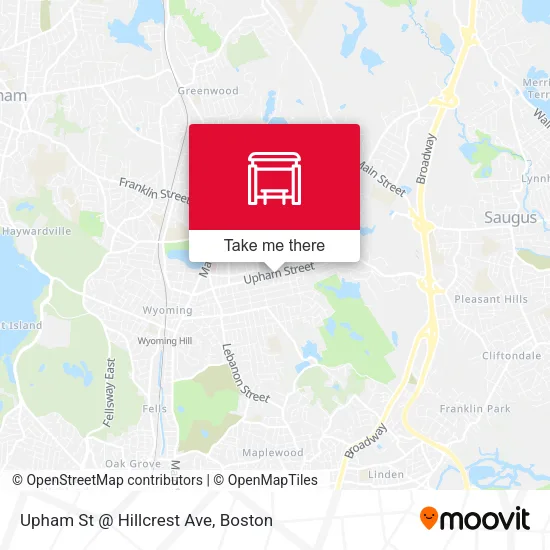 Upham St @ Hillcrest Ave map