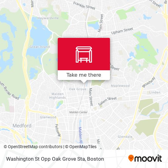 Washington St Opp Oak Grove Sta map