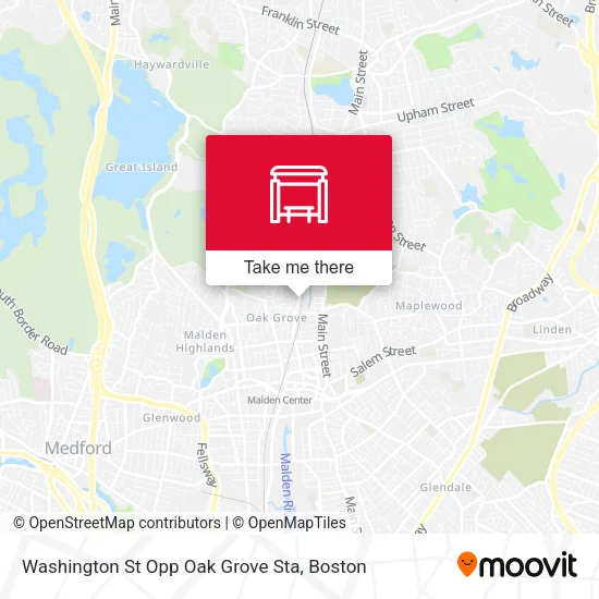 Mapa de Washington St Opp Oak Grove Sta