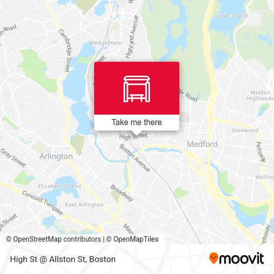 Mapa de High St @ Allston St