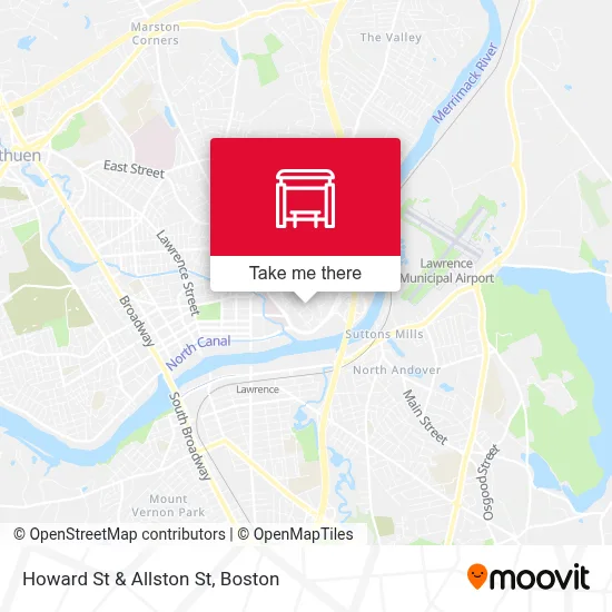 Howard St & Allston St map