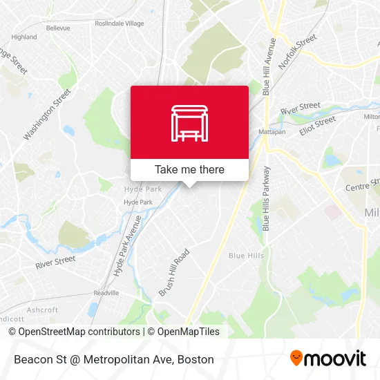 Beacon St @ Metropolitan Ave map