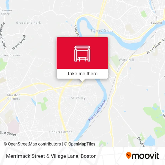 Merrimack Street & Village Lane map