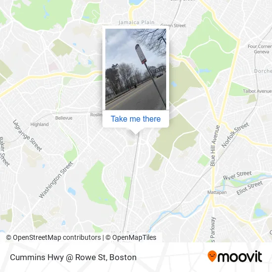 Cummins Hwy @ Rowe St map