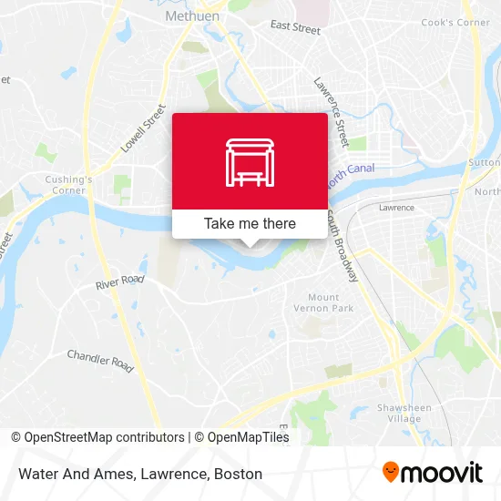 Water And Ames, Lawrence map