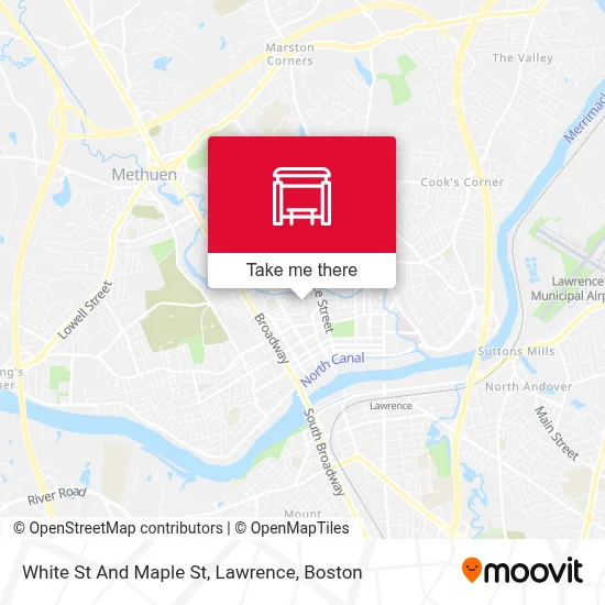 White St And Maple St, Lawrence map