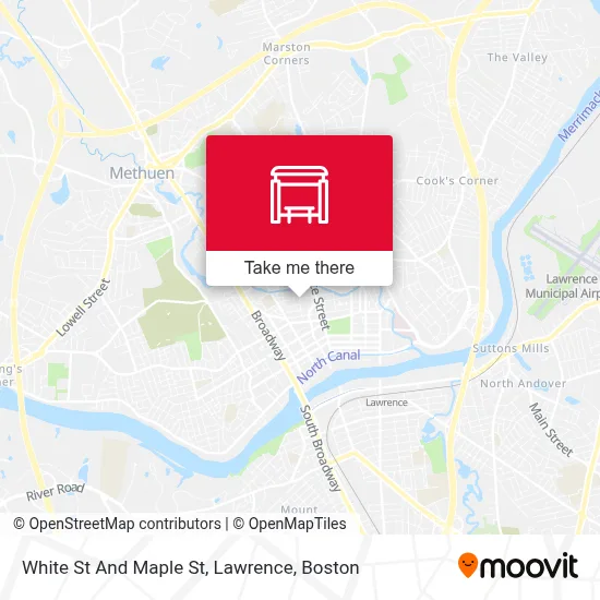 White St And Maple St, Lawrence map