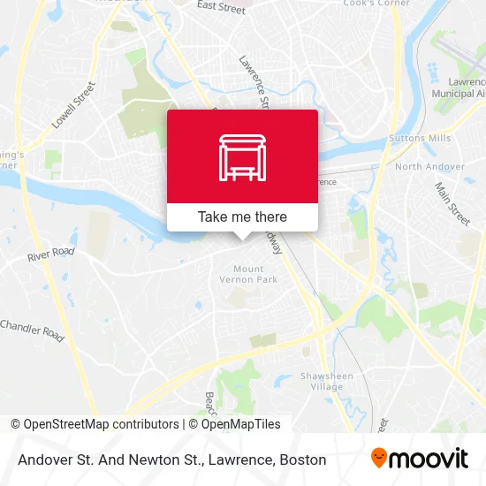 Andover St. And Newton St., Lawrence map