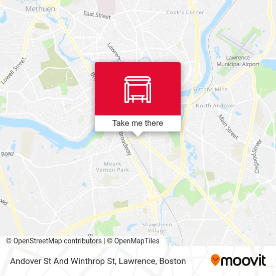 Andover St And Winthrop St, Lawrence map