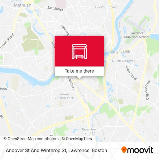 Andover St And Winthrop St, Lawrence map
