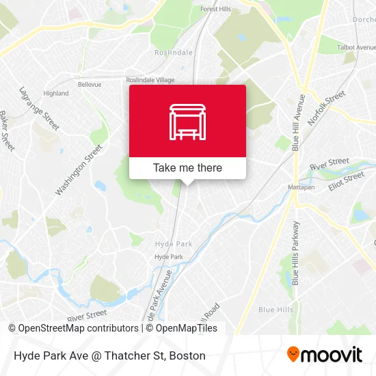 Hyde Park Ave @ Thatcher St map