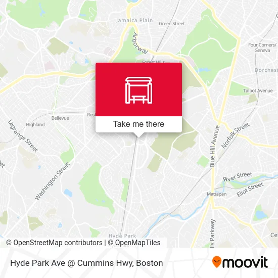 Hyde Park Ave @ Cummins Hwy map