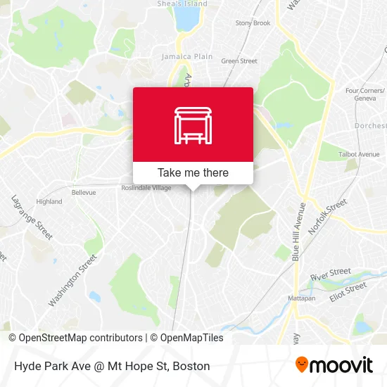 Hyde Park Ave @ Mt Hope St map