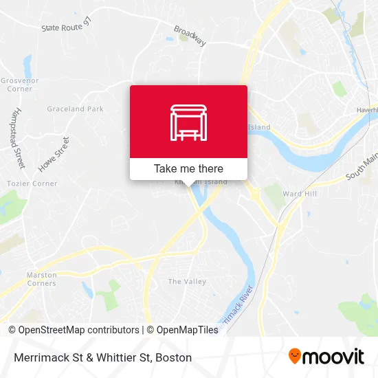 Merrimack St & Whittier St map