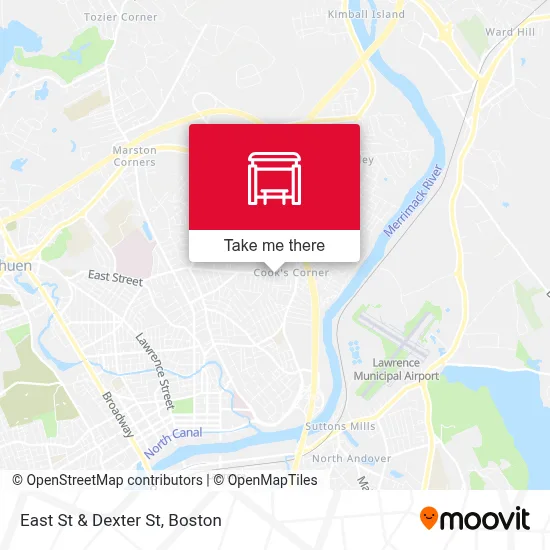 East St & Dexter St map