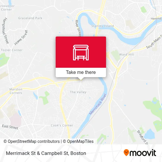 Merrimack St & Campbell St map