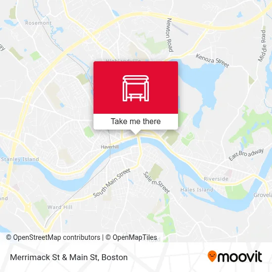 Merrimack St & Main St map