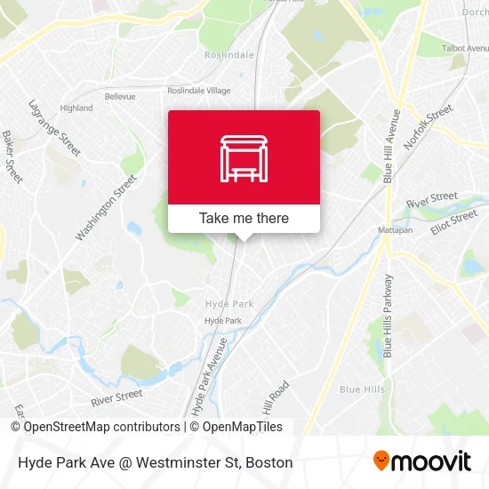 Mapa de Hyde Park Ave @ Westminster St