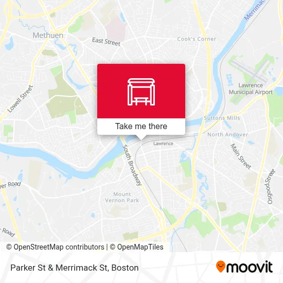 Parker St & Merrimack St map