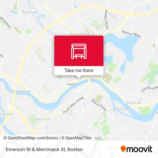 Emerson St & Merrimack St map