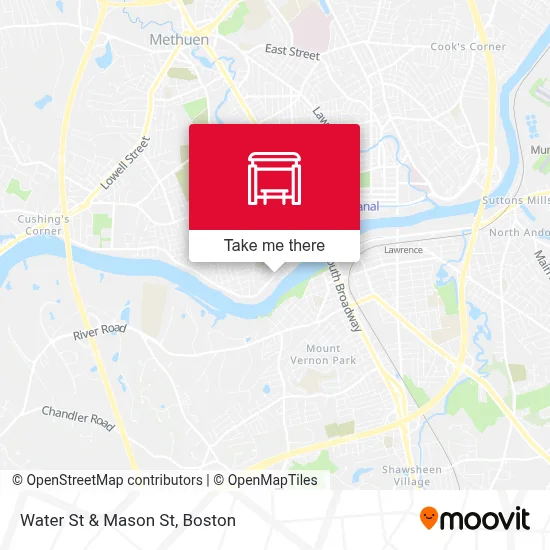 Water St & Mason St map