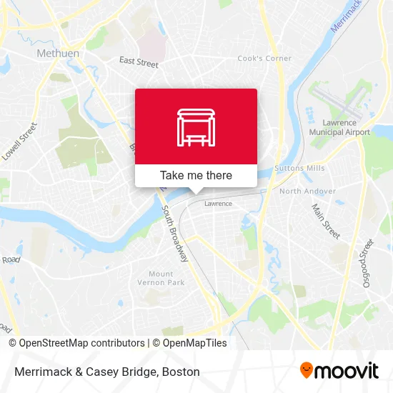 Merrimack & Casey Bridge map