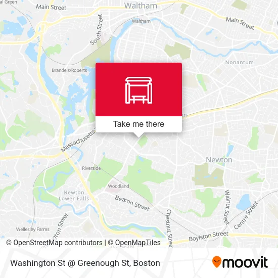 Washington St @ Greenough St map
