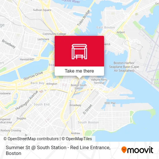 Mapa de Summer St @ South Station - Red Line Entrance