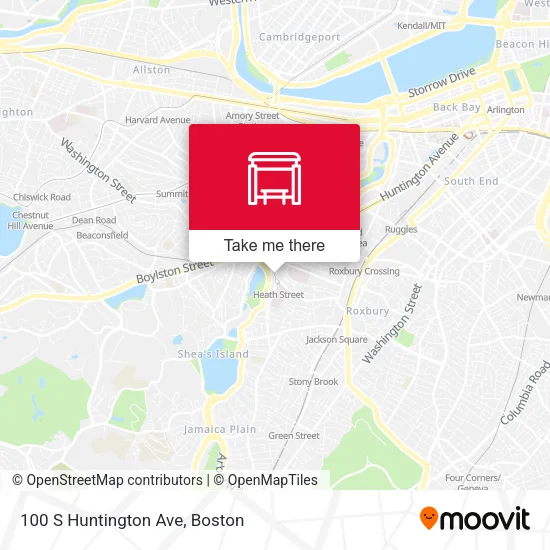 100 S Huntington Ave map