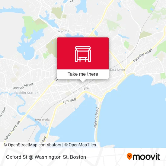 Mapa de Oxford St @ Washington St