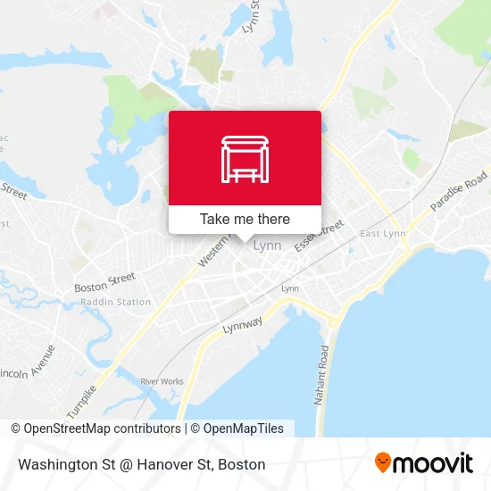 Mapa de Washington St @ Hanover St