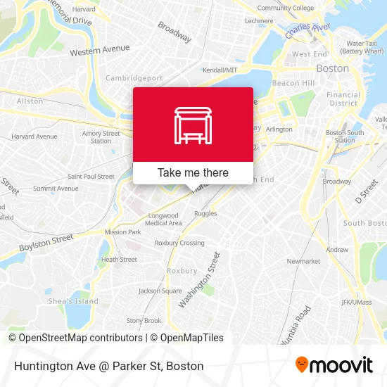 Mapa de Huntington Ave @ Parker St