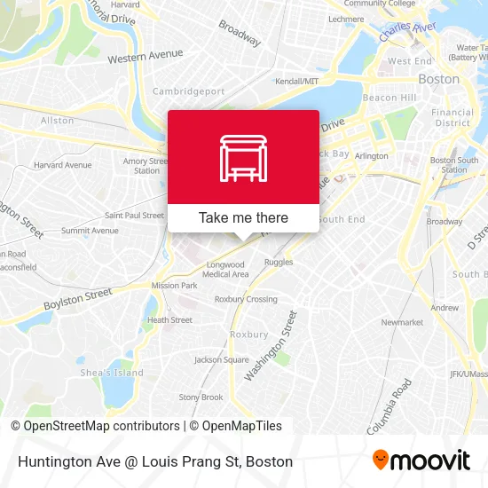 Mapa de Huntington Ave @ Louis Prang St