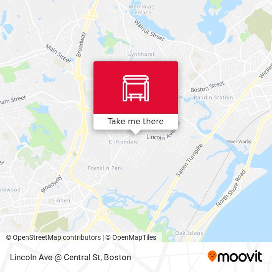 Mapa de Lincoln Ave @ Central St