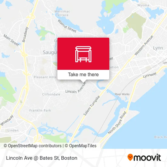 Lincoln Ave @ Bates St map