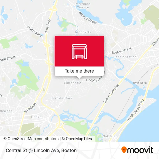 Central St @ Lincoln Ave map