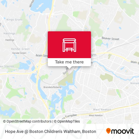Hope Ave @ Boston Children's Waltham map