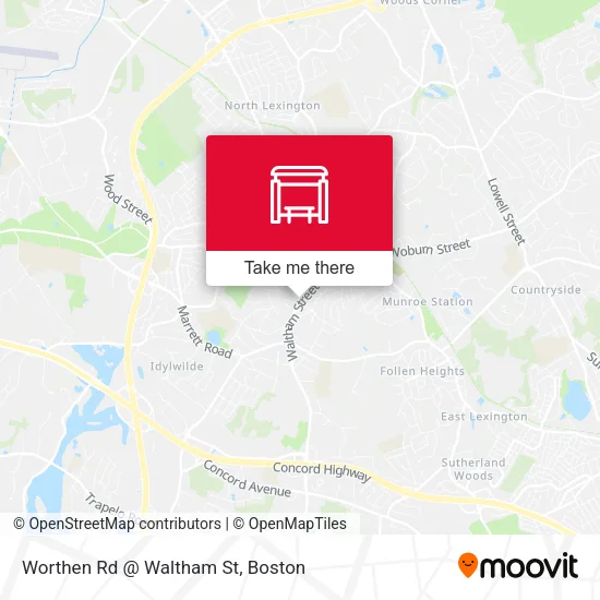 Worthen Rd @ Waltham St map
