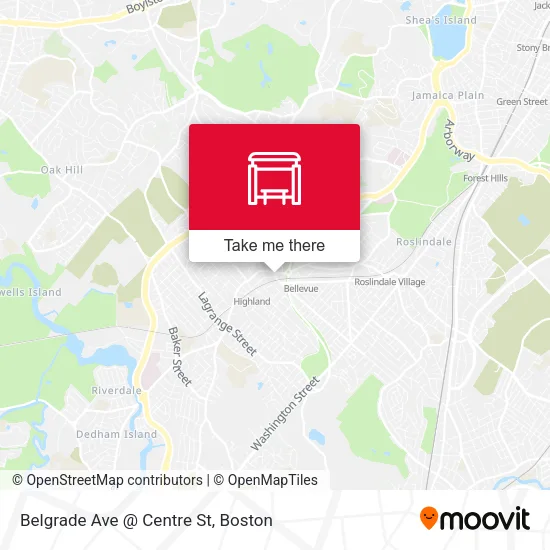 Belgrade Ave @ Centre St map