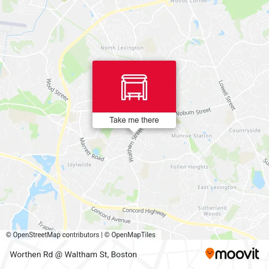Worthen Rd @ Waltham St map