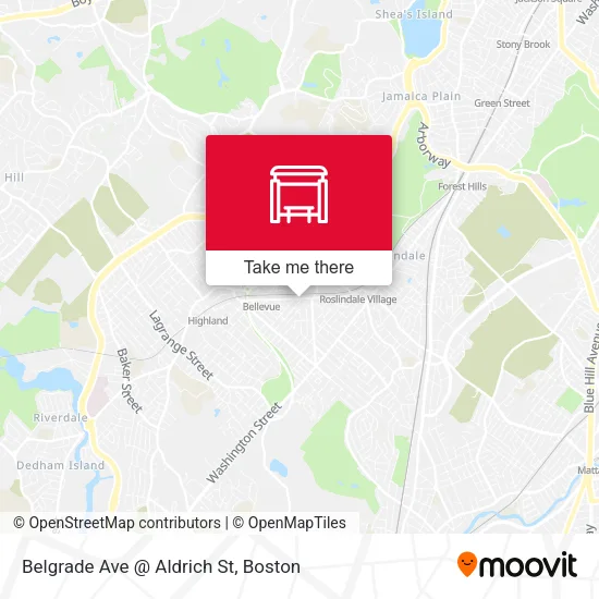 Belgrade Ave @ Aldrich St map