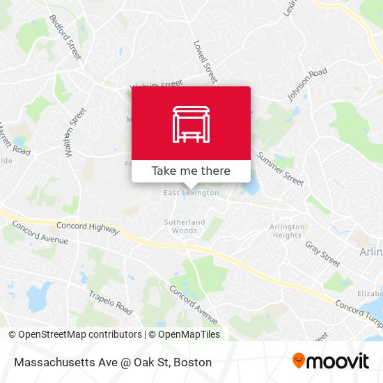 Massachusetts Ave @ Oak St map