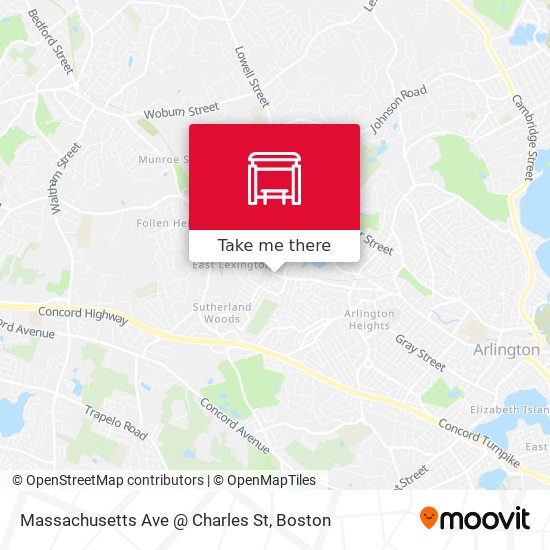 Massachusetts Ave @ Charles St map